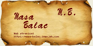 Maša Balać vizit kartica